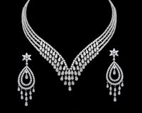 Lab Grown Diamond Necklace & Earrings Set in 18K White Gold