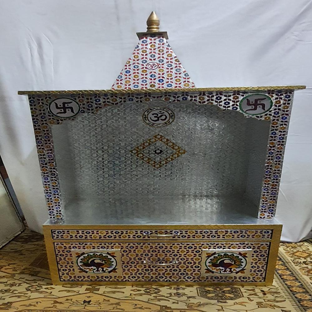 German Silver Meenakari Temple - Color: Meenakri