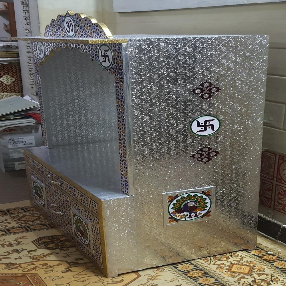 German Silver Meenakari Temple - Color: Meenakri