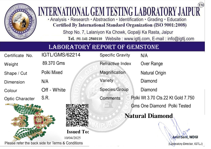 22kt Red Talap Choker set with Real Polki