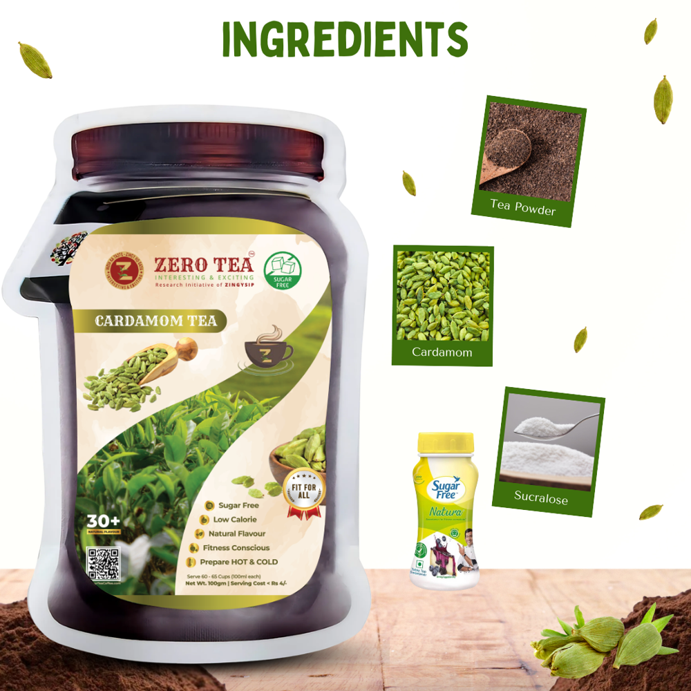 Cardamom Tea - Sugar Free - Color: Black