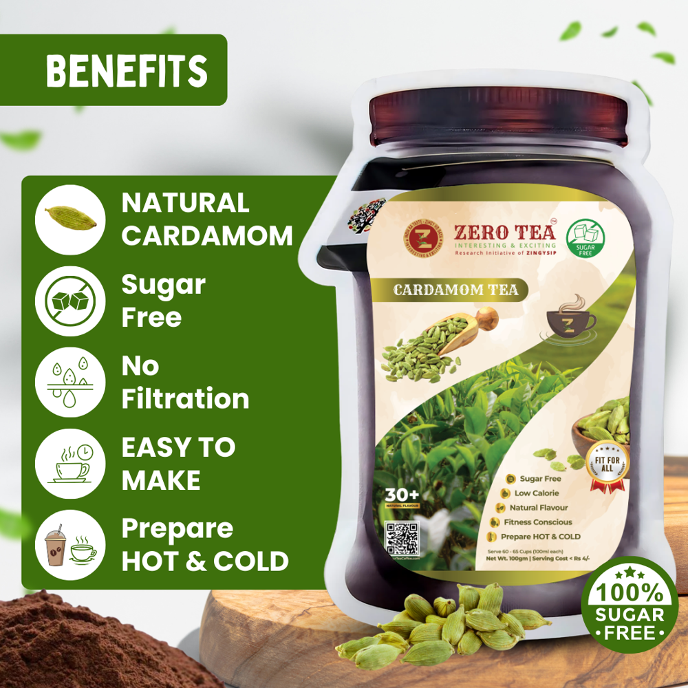 Cardamom Tea - Sugar Free - Color: Black