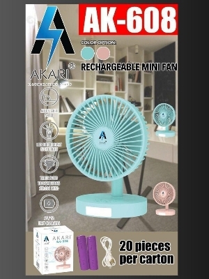 Akari 608 Rechargeable mini fan