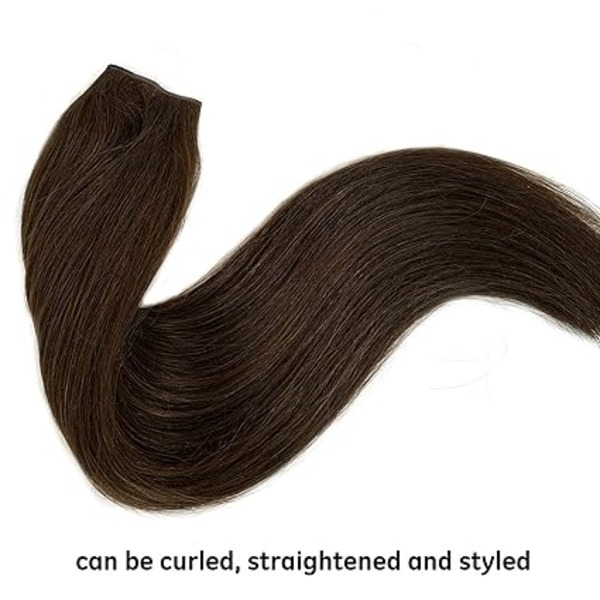 Hair Extensions Brown Real Human Hair Extensions One Piece 100grams Halo Hair 20 Inch