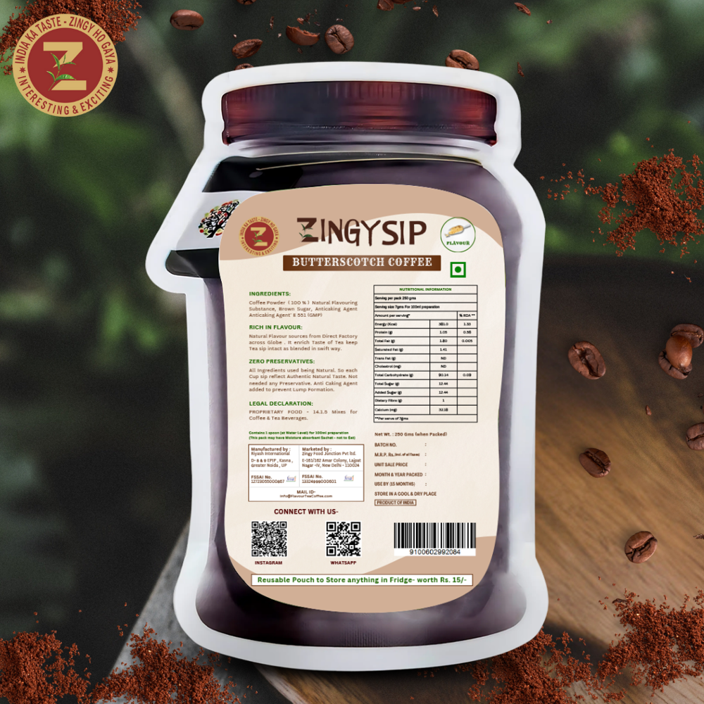 Butterscotch Coffee - Aroma: Strong