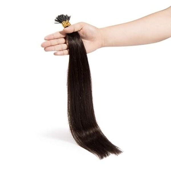 I-Tip Classic Permanent Human Extension 28 Inch Brown Color (100 Strands) Hair Extension