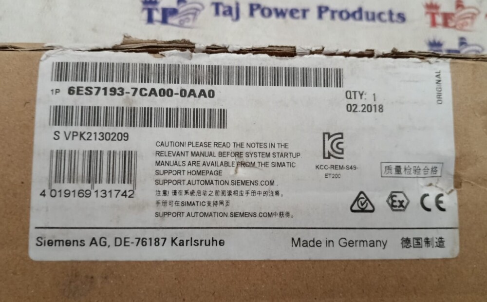 SIEMENS 6ES7 193-7CA00-0AA0 PLC (OPEN BOX)