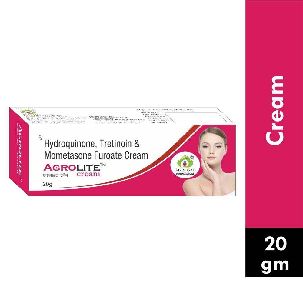 AGROLITE CREAM-Hydroquinone (2% w/w) + Mometasone (0.1% w/w) + Tretinoin (0.025% w/w)