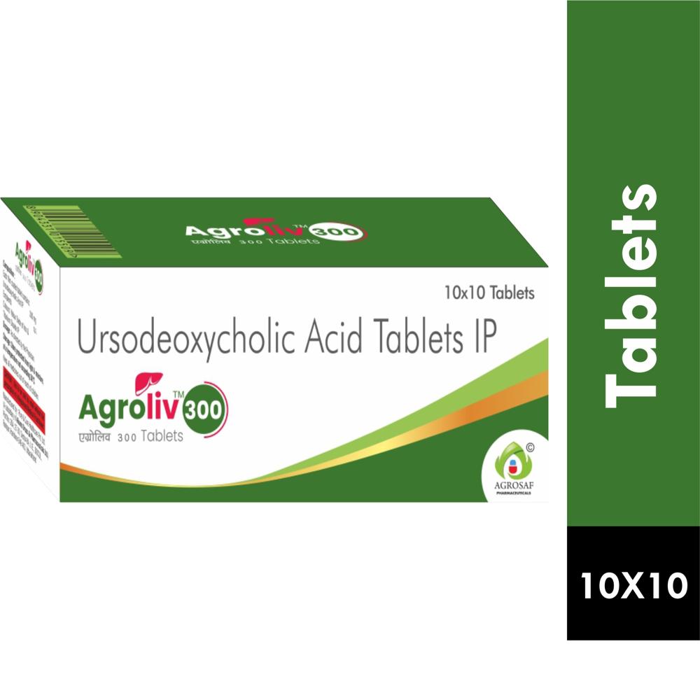 AGROLIV 300 TABLET-Ursodeoxycholic Acid (300mg)COLOUR:YELLOW OXIDE OF IRON