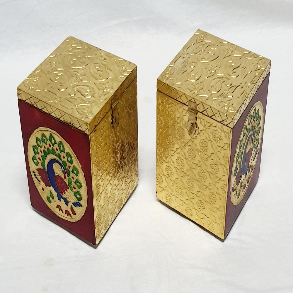 Brass Meenakri Box