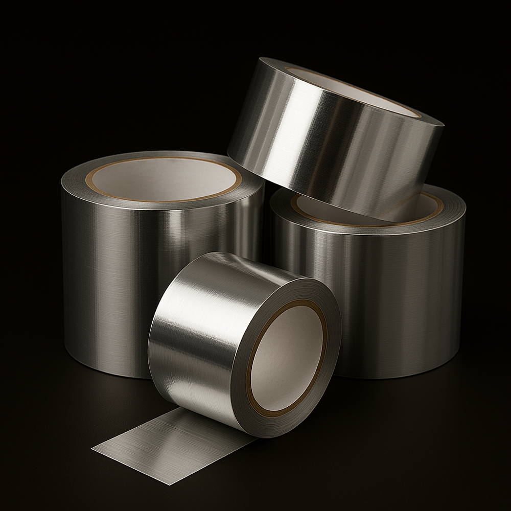 Aluminium Foil Tape - Aluminium Foil Material, 2 Inch Width, 20-50 Meter Length | Single-Sided Adhesive, Water Resistant, Sleek Grey Finish