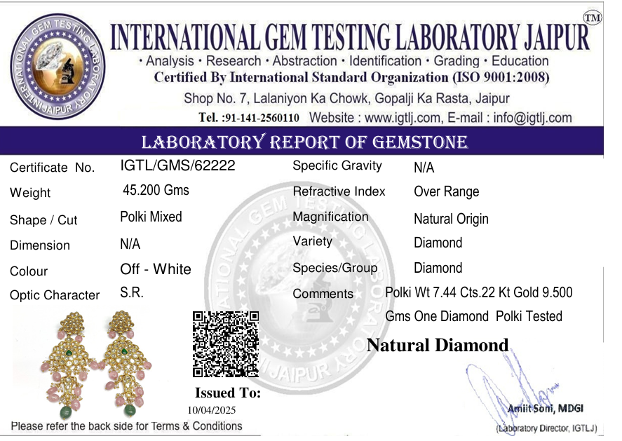 22kt Tyani Polki Diamond Earring