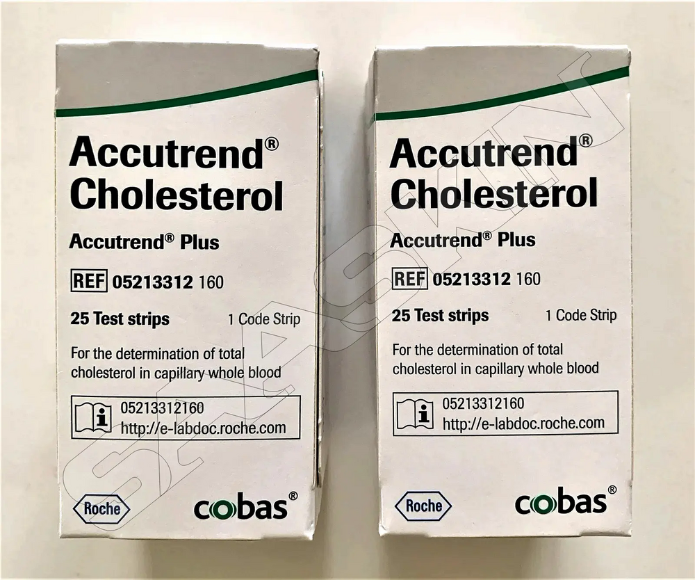 Roche Accutrend Cholesterol Test Strips - Whole Blood, Pack Size 25 | For Use With Accutrendgc, Accutrendgct, Accutrendplus Meters