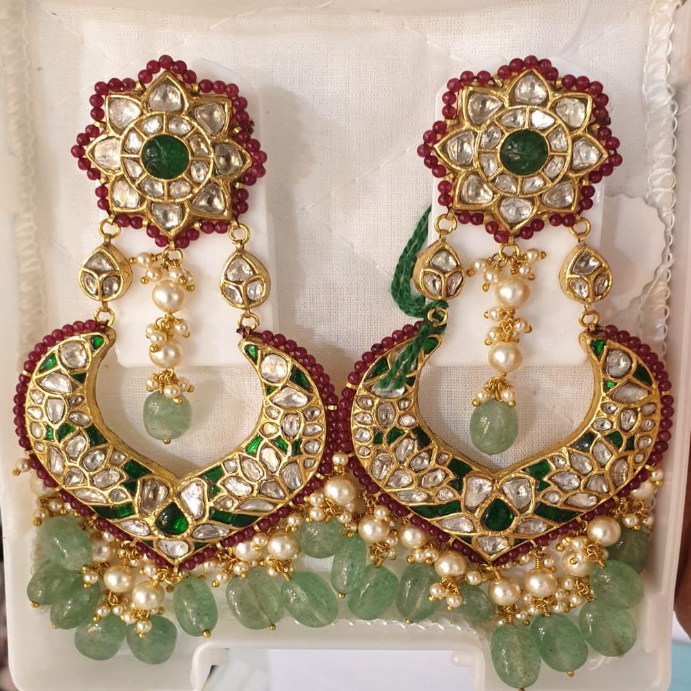 22kt Gold Tyaani Chandbali with Polki Diamond