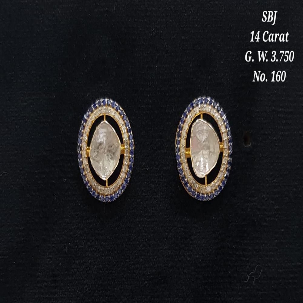 14kt  Green stone  open Polki Tops