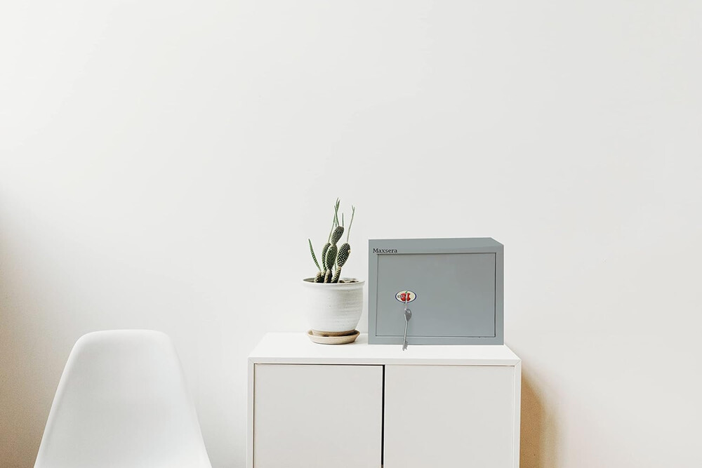 grey key safe locker box