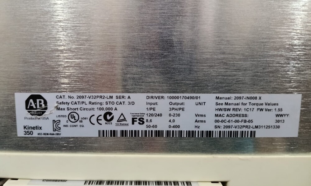 ALLEN BRADLEY KINETIX 350 2097-V32PR2-LM DRIVE