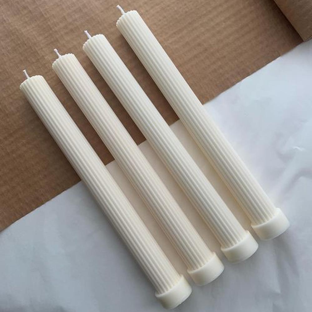 Ribbed Pillar Candle