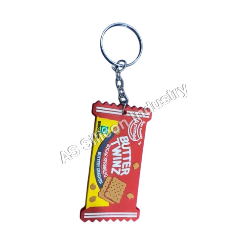 4Inch Silicone Rubber Keychain - Color: Multicolor