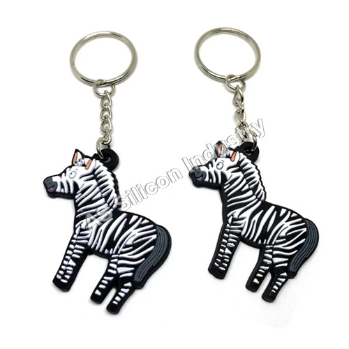 3Inch Customized Silicone Rubber Keychain - Color: Multicolor