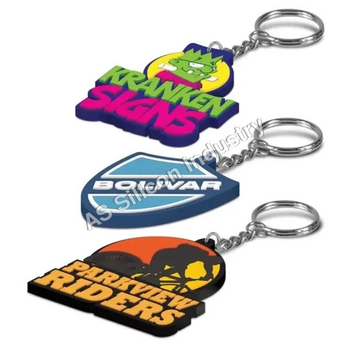 2.5Inch Silicone Rubber Keychain - Color: Multicolor