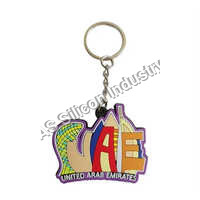 Silicone Rubber Name Keychain - Color: Multicolor