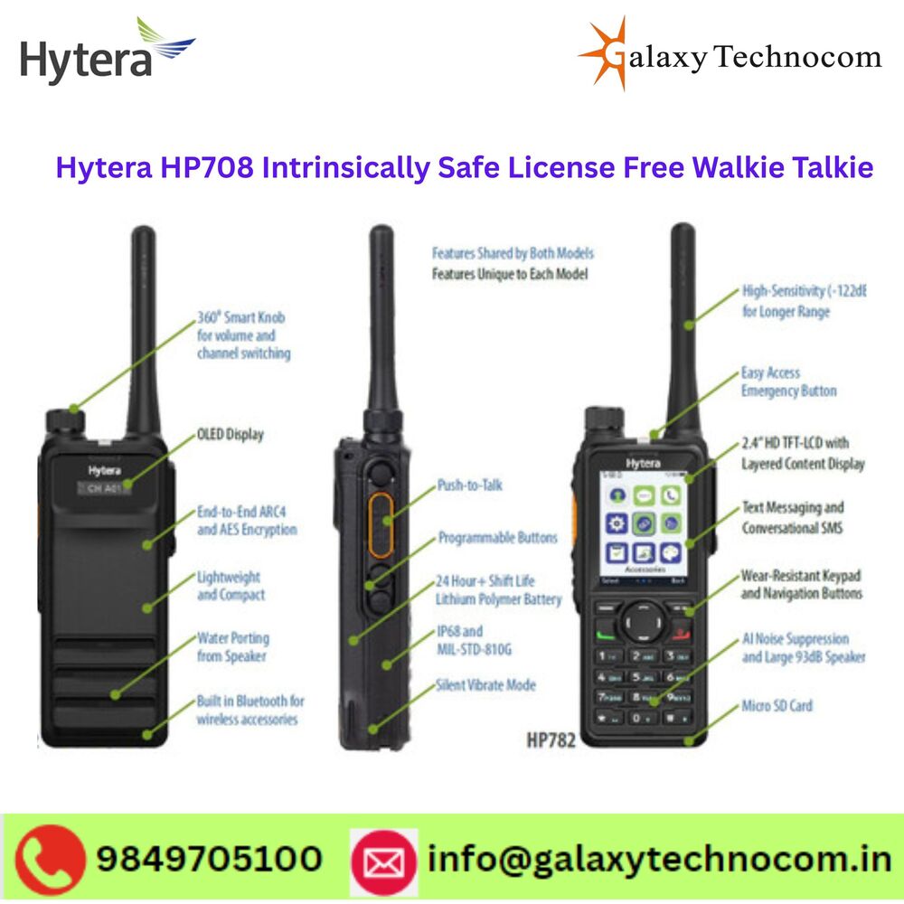 Hytera HP708 Intrinsically Safe License Free Walkie Talkie