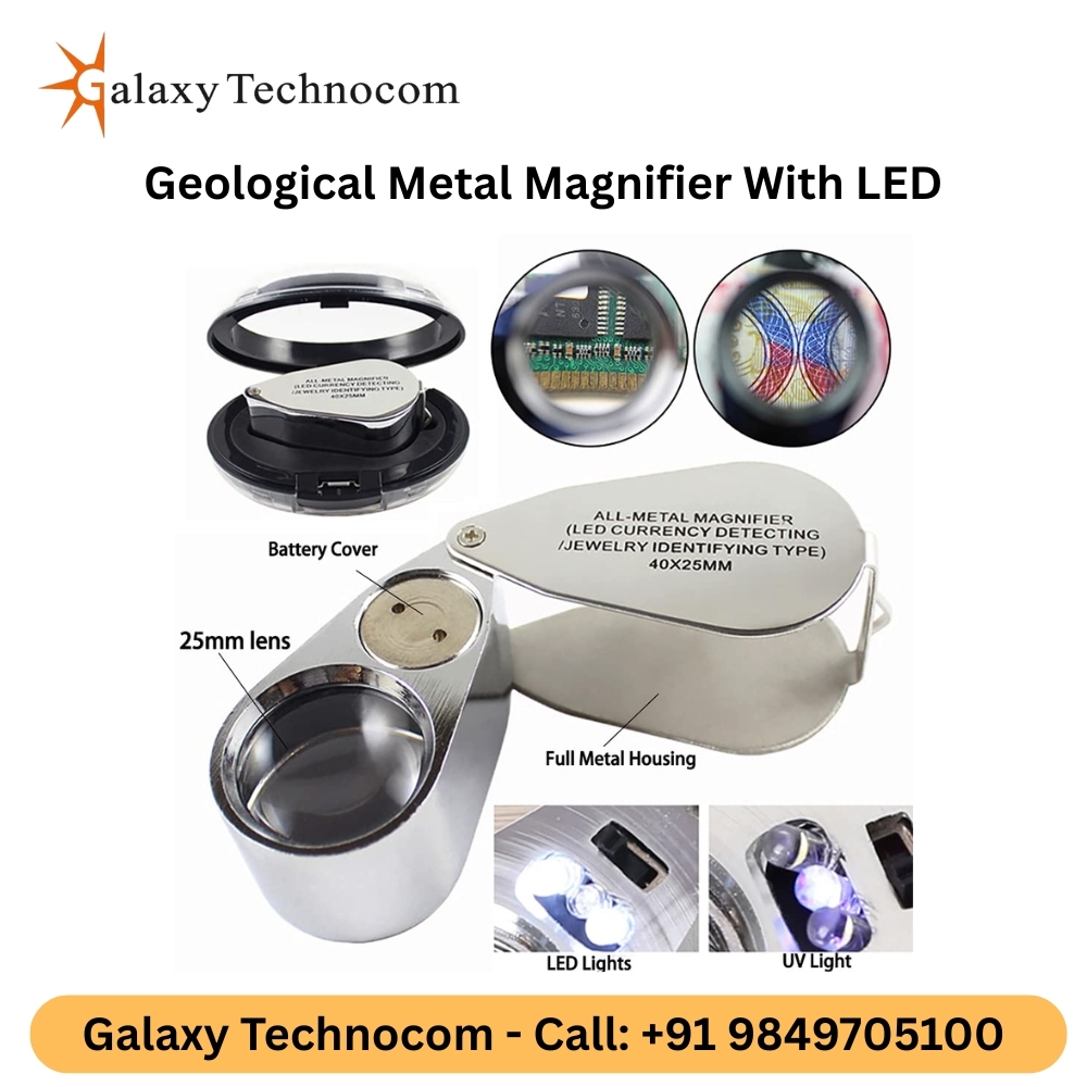 Geological Metal Magnifier With LED 40x25