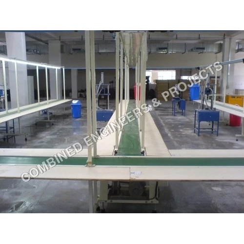 Assembly Line Belt Conveyor - Color: White