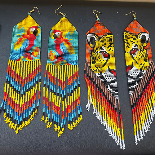 Multicolor Bead Earring - Color: Different Available