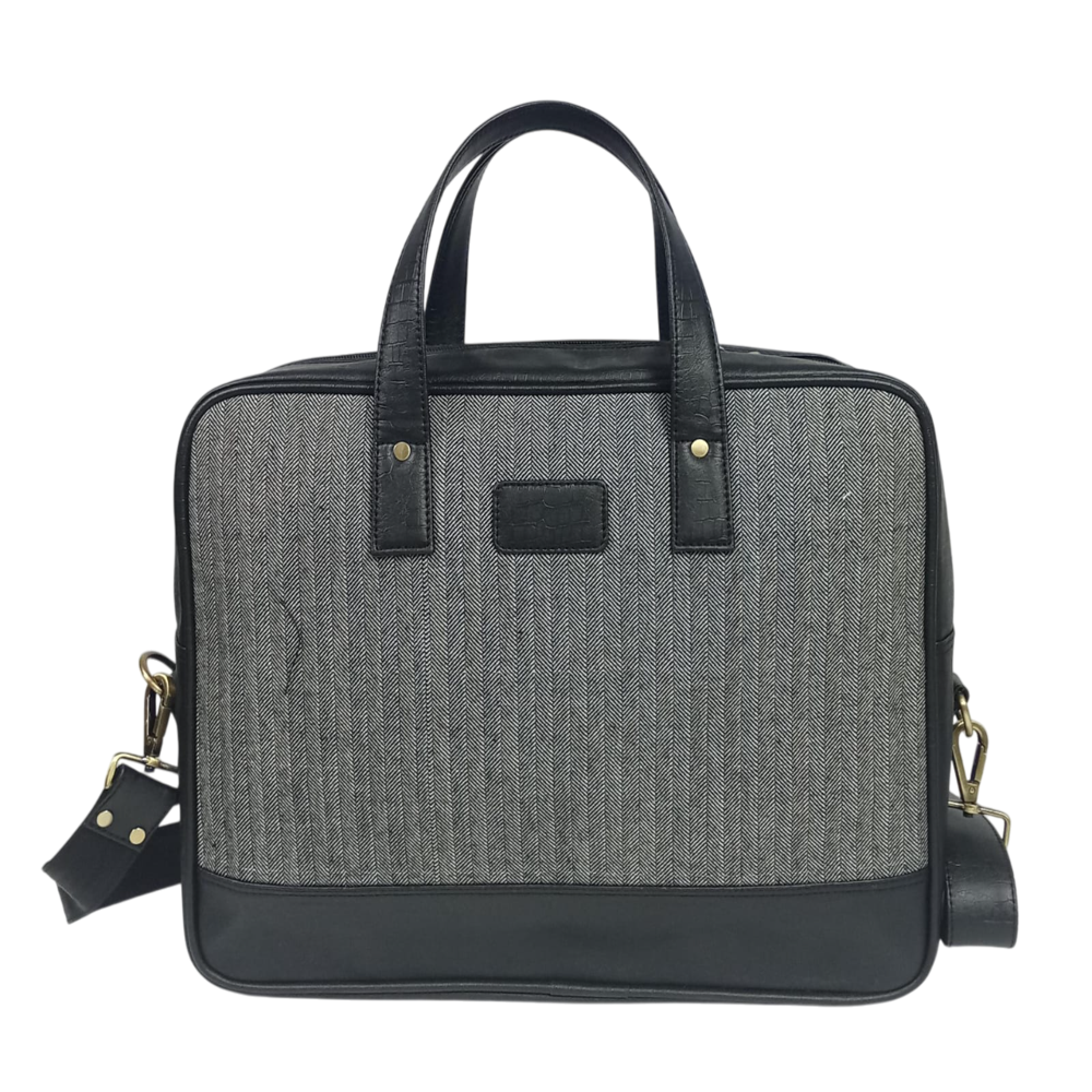 Office Laptop Bag - Black, Customized | Spacious Storage With Multiple Pockets, Adjustable Shoulder Strap, Organizational Compartments For Accessories