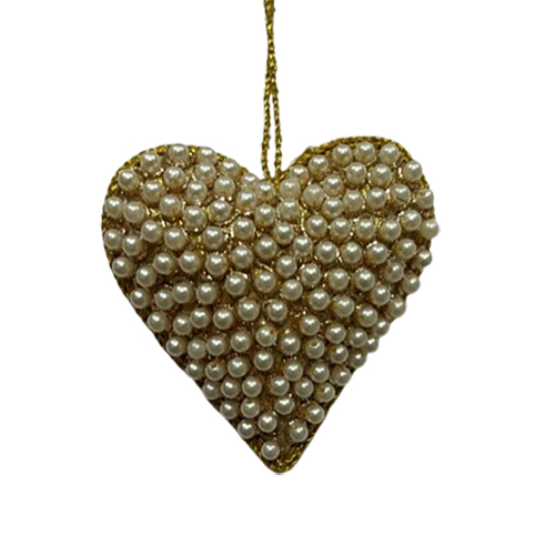Heart Shape Peral Christmas Ornament - Color: Different Available