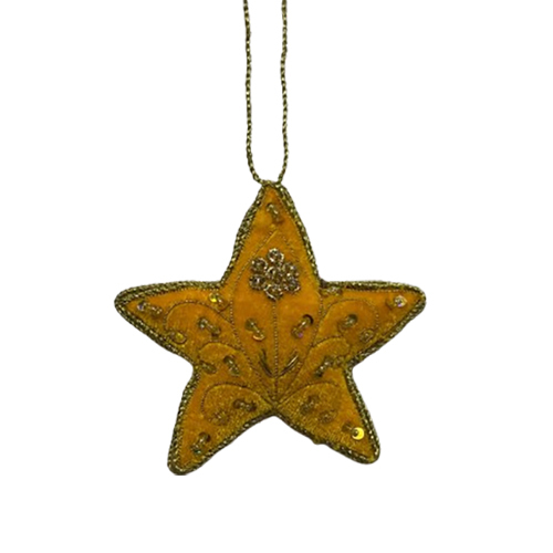 Star Shape Handmade Zari Christmas Ornaments