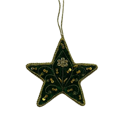 Star Shape Handmade Zari Christmas Ornaments