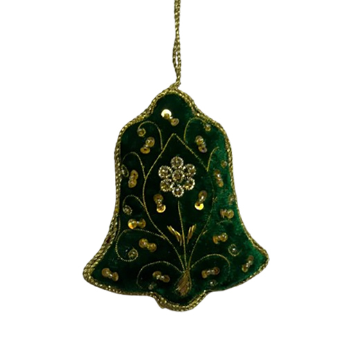 Bell Shape Handmade Zari Christmas Ornaments