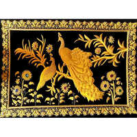 Peacock Hand Embroidered Wall Hanging - Color: Multicolor