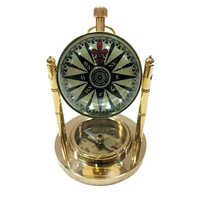 Nautical Antique Victorian London Brass Glass Clock