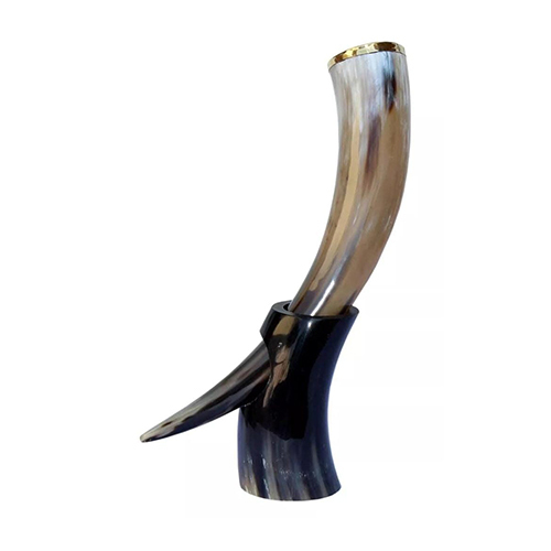 Viking Drinking Horn With Stand