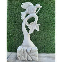 Outdoor Marble Bird Sculpture - Color: White