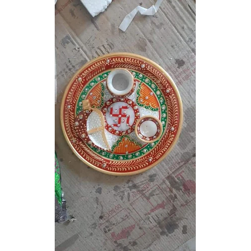 Marble Pooja Thali Size 9 Inch