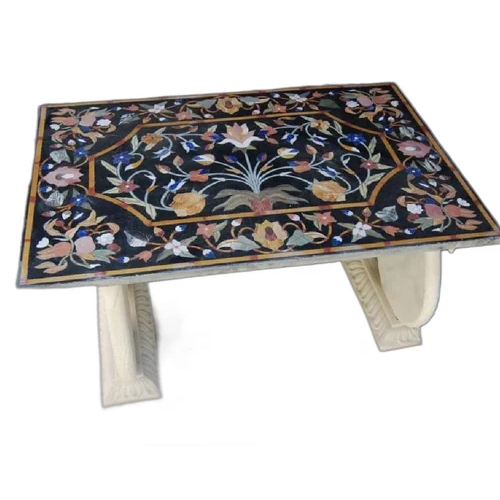 Printed Rectangular Marble Table
