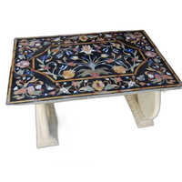 Printed Rectangular Marble Table - Regional Style: Indian