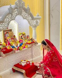 White Marble Home Temple - Size: 60x120 Cm