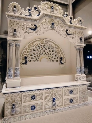 Peacock White Marble Temple