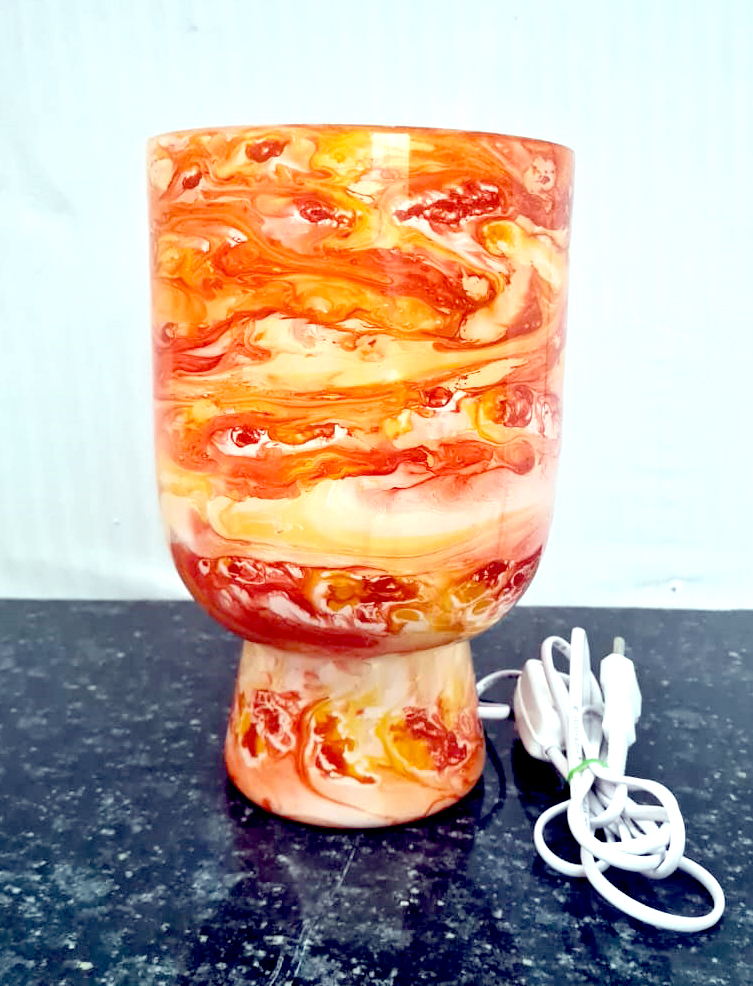 3D flower vase marble finish