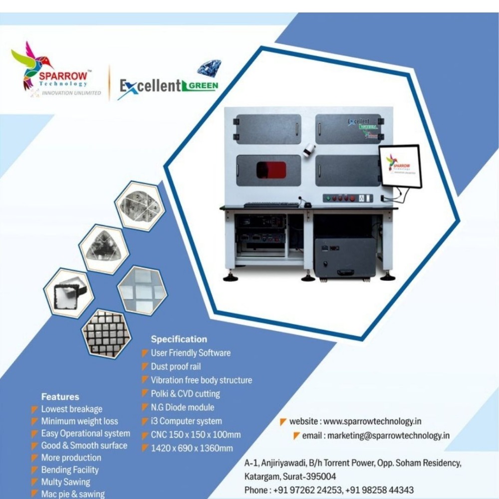 Macpie Green Diamond Laser Cutting Machine - Dimension (L*W*H): 1420 X 690 X 1360 Millimeter (Mm)