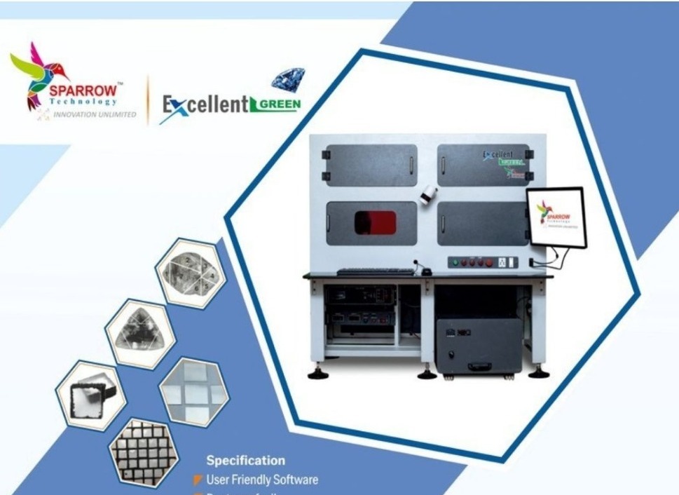 Macpie Green Diamond Laser Cutting Machine - Dimension (L*W*H): 160 X 140 X 100 Millimeter (Mm)