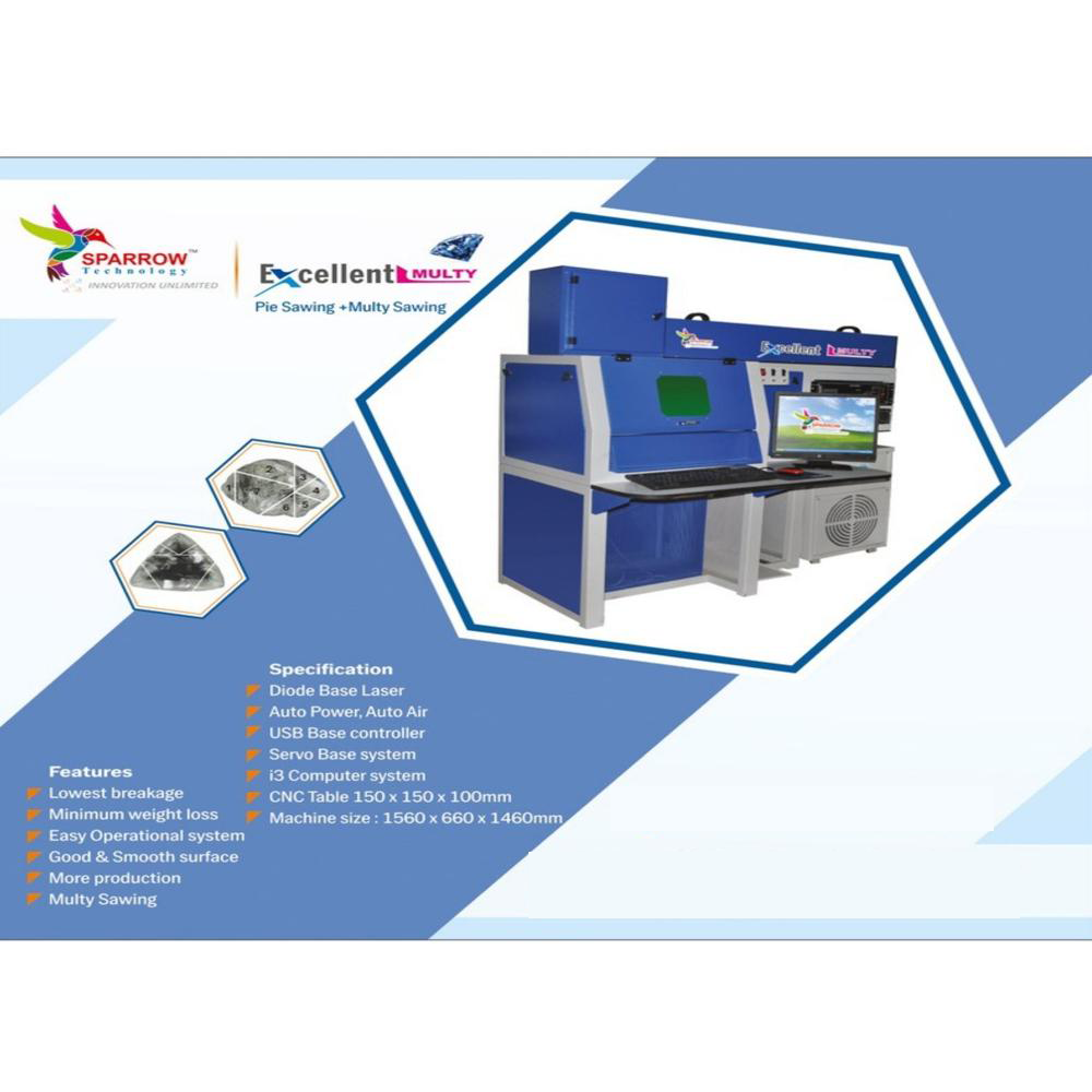 Multi Sawing Diamond Laser Cutting Machine - Dimension (L*W*H): 650 X 650 X 1460 Millimeter (Mm)