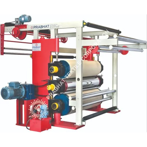 L Type Three Bowl Textile Calendering Machine - Color: Red