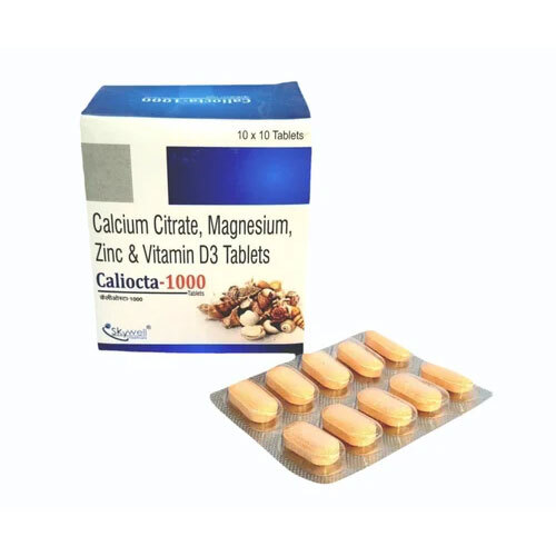 Calcium Carbonate 1250Mg , Vitamin D3 250 I.U.Tablet Caliocta-1000 - Drug Type: General Medicines